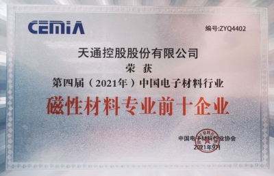 2021年中國電子材料行業磁性材料專業前十